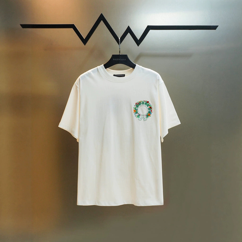 Chrome Hearts Colorful Tree Planting Garden Embroidery T-Shirt