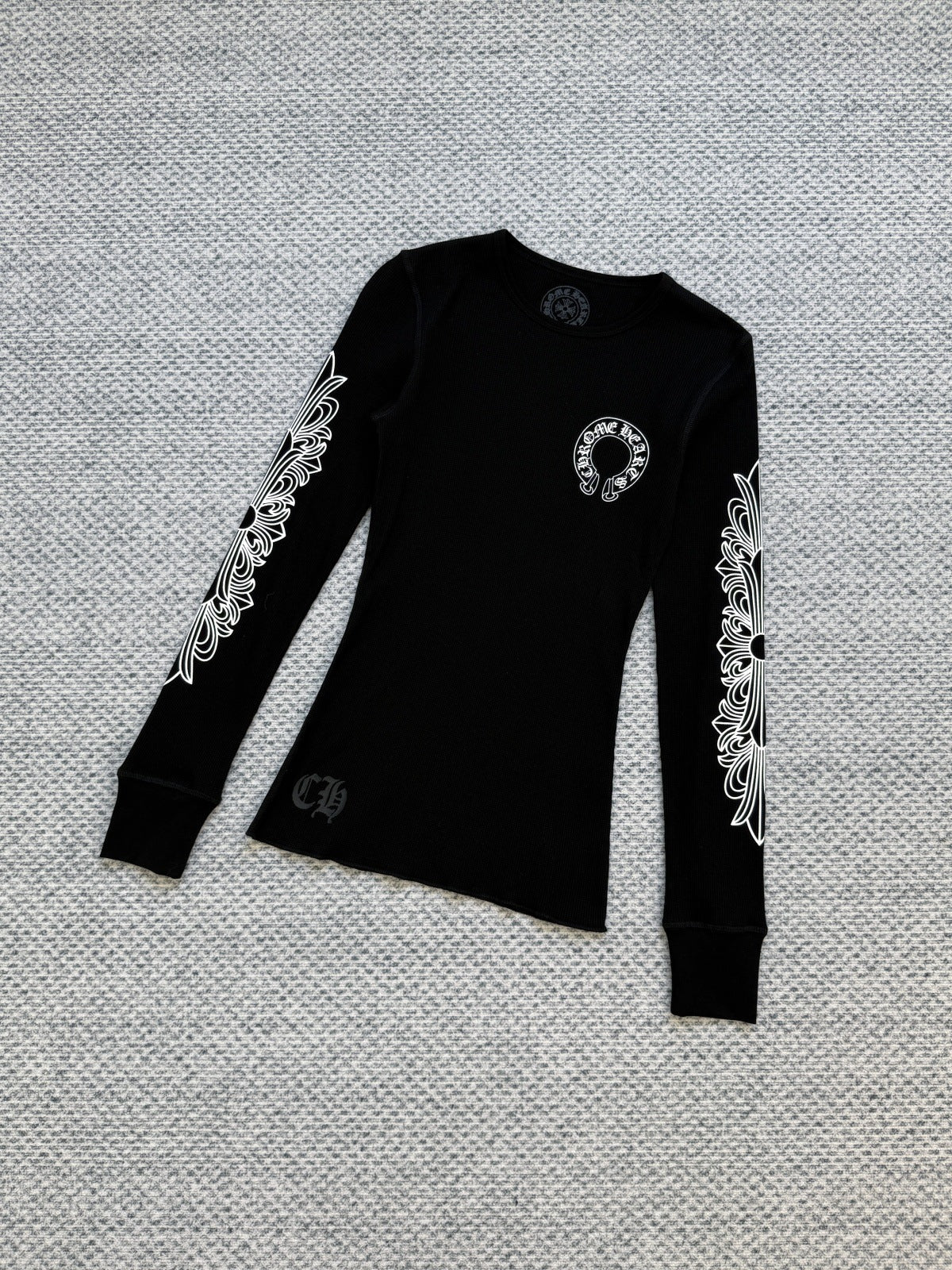 Chrome Hearts waffle horseshoe print long-sleeved T-shirt