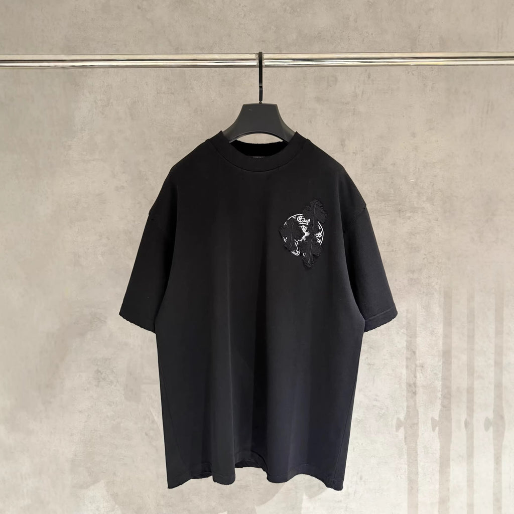 Chrome Hearts Embroidered Distressed Short-Sleeve T-Shirt
