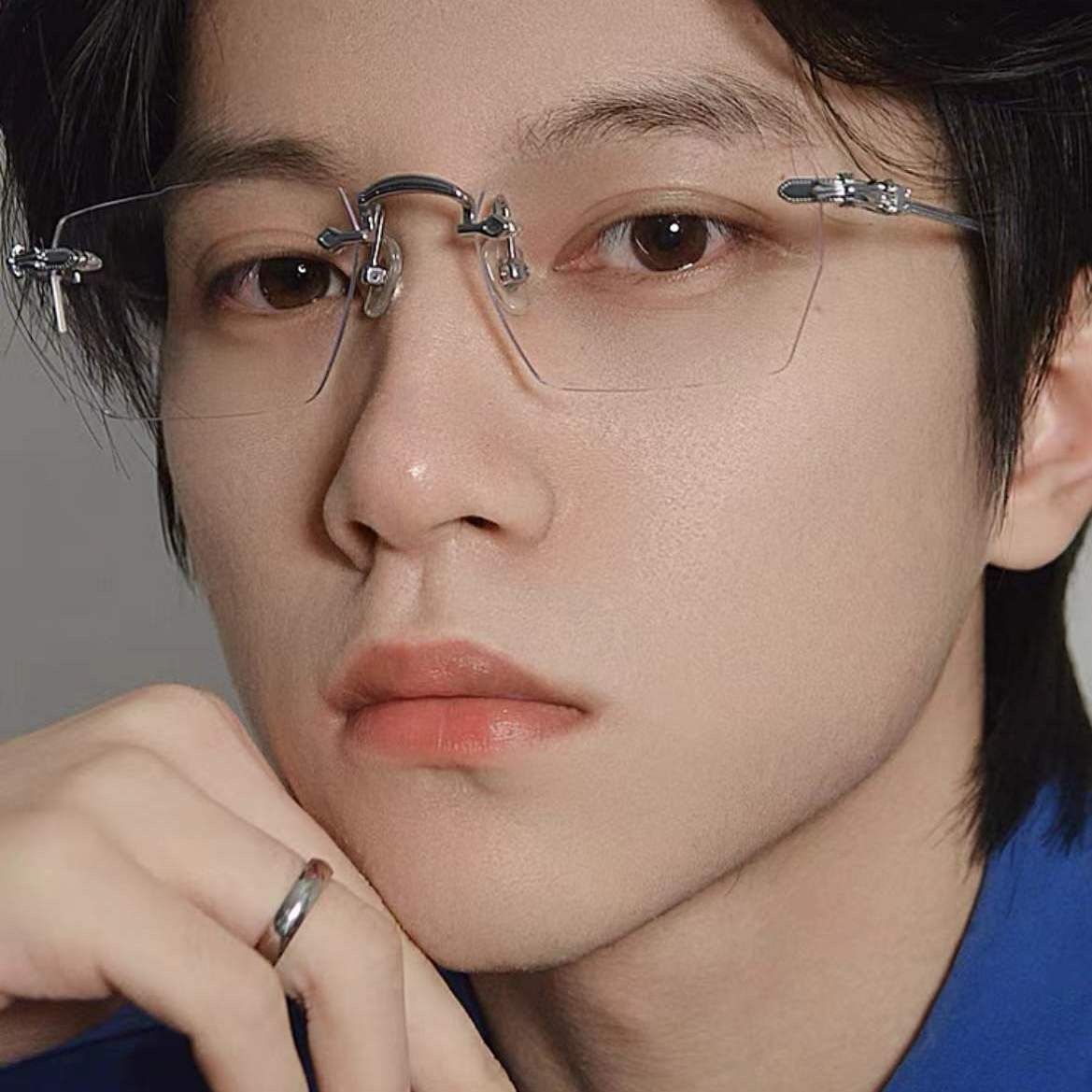 Chrome Hearts trendy frameless glasses
