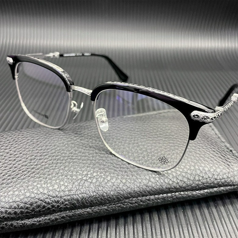 Chrome Hearts Large Frame Titanium Frame Semi-Rim Eyeglasses
